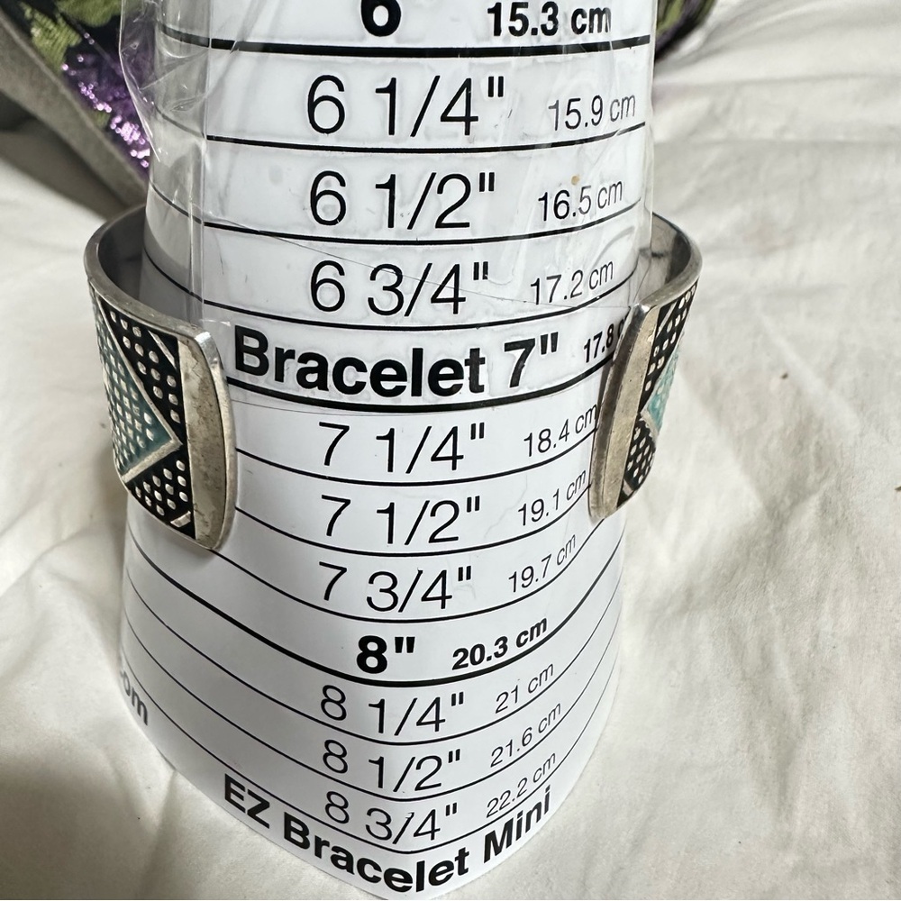 Montana Silversmiths Silver and Black Cuff Bracelet with Turquoise Accent. Solid - Picture 9 of 13